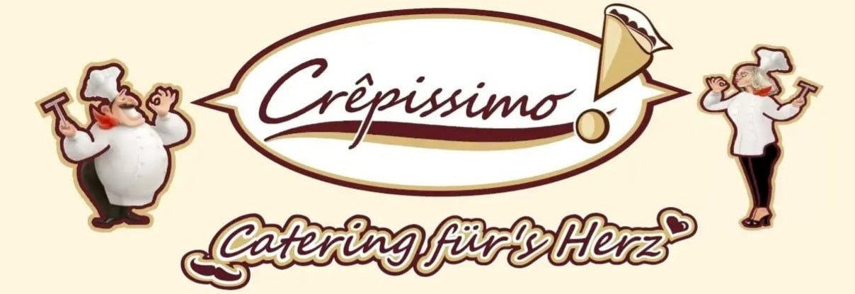 logo von crepissimo mit der aufschrift catering fürs herz